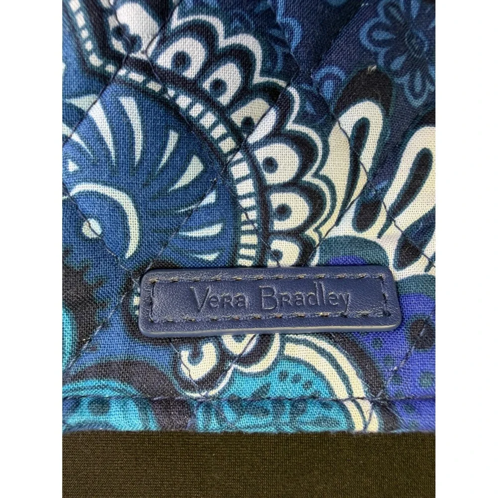 Vera Bradley Blue Paisley Quilted Cotton Squeeze Top Glasses Case Eyewear Pouch